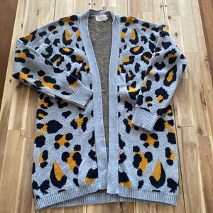 Dreamers leopard print cardigan sweater
